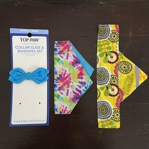Top Paw Blue and Yellow Collar Slide & Bandana Set